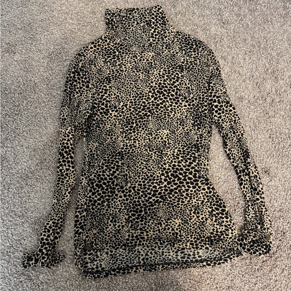 BCBGMaxAzria Animal Print modal Turtleneck